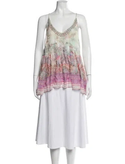 Pre-owned Camilla Silk Printed Top In Pink