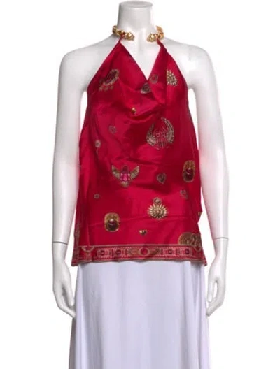 Pre-owned Camilla Silk Printed Top In Red