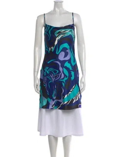 Pre-owned Camilla Silk Printed Top W/ Tags In Blue