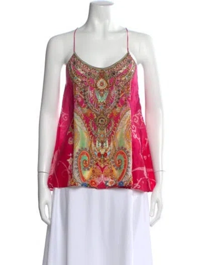 Pre-owned Camilla Silk Printed Top W/ Tags In Blue