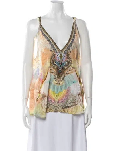 Pre-owned Camilla Silk Printed Top W/ Tags In Multi