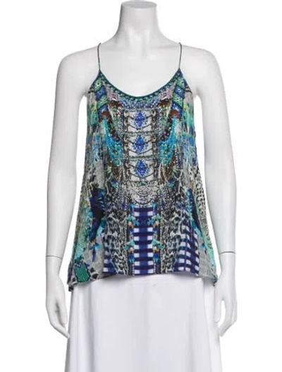 Pre-owned Camilla Silk Printed Top In White