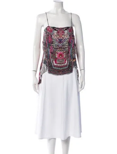 Pre-owned Camilla Silk Printed Top In White