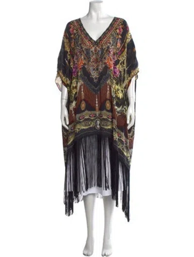 Pre-owned Camilla Silk Printed Tunic In Black