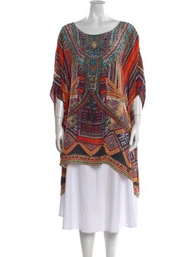 Pre-owned Camilla Silk Printed Tunic In Blue
