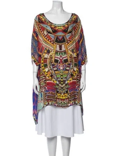 Pre-owned Camilla Silk Printed Tunic In Blue