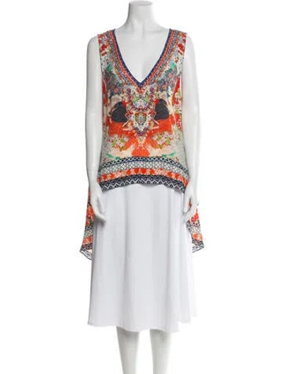 Pre-owned Camilla Silk Printed Tunic In Multi