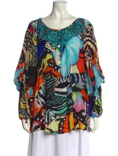Pre-owned Camilla Silk Printed Tunic In Multi