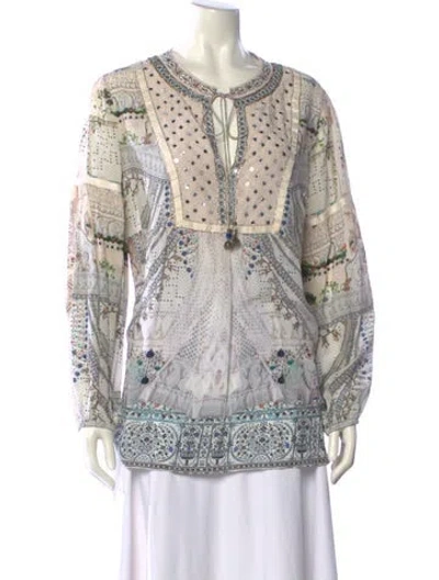 Pre-owned Camilla Silk Printed Tunic In Multi