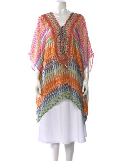 Pre-owned Camilla Silk Printed Tunic In Multi