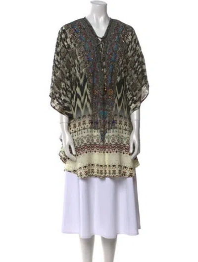 Pre-owned Camilla Silk Printed Tunic In Neutral