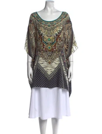 Pre-owned Camilla Silk Printed Tunic In Neutral