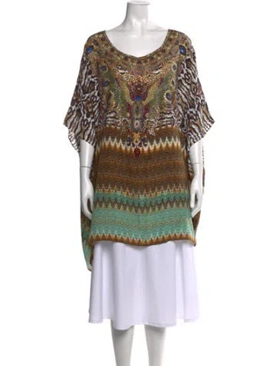 Pre-owned Camilla Silk Printed Tunic In Neutrals