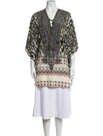Pre-owned Camilla Silk Printed Tunic In Neutrals
