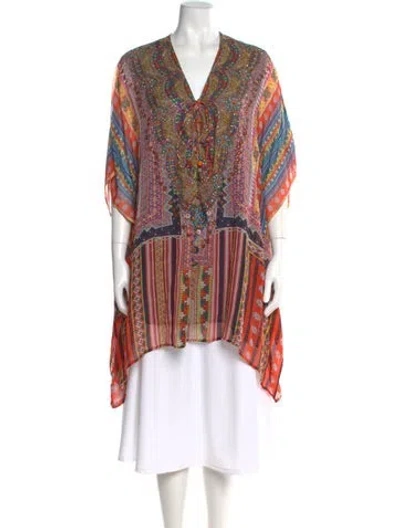 Pre-owned Camilla Silk Printed Tunic In Orange