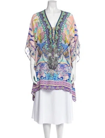 Pre-owned Camilla Silk Printed Tunic In Pink