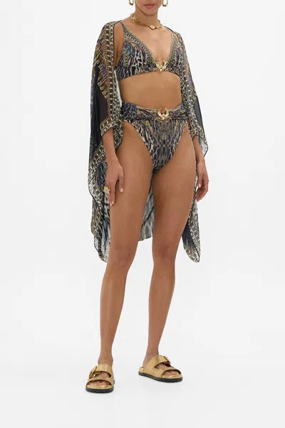 Camilla Silk Shrug Cat Worship In Metallic