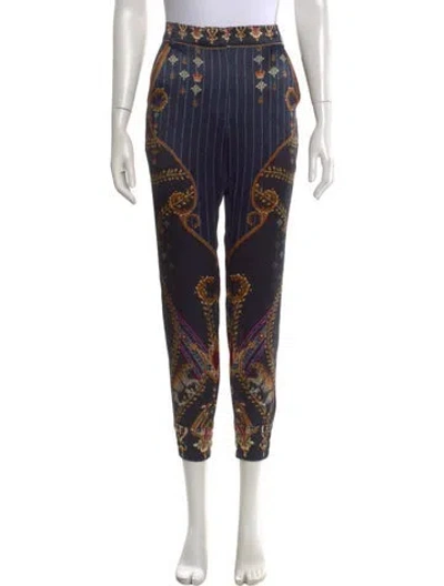 Pre-owned Camilla Silk Skinny Leg Pants In Blue