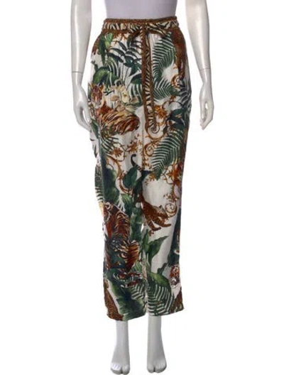 Pre-owned Camilla Silk Straight Leg Pants In Neutral