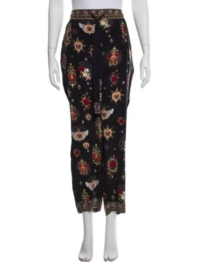 Pre-owned Camilla Silk Straight Leg Pants In Purple