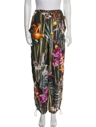 Pre-owned Camilla Silk Straight Leg Pants W/ Tags In Green