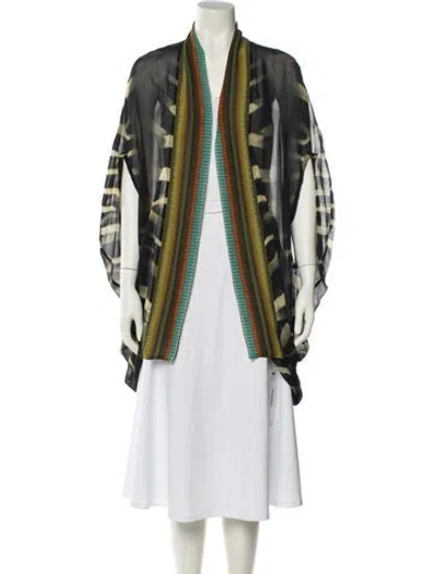 Pre-owned Camilla Silk Striped Robe In Black