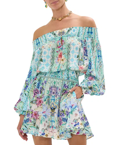 Camilla Silk Swim Cover-up Dress In Sunrise In Sintra