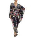 Camilla Midnight In Monserrate Crystal-embellished Printed Silk-crepe Kaftan In Midnight In Monserrate