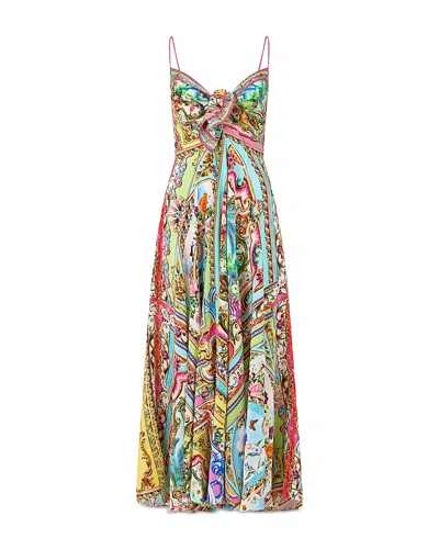 Camilla Silk Tie Front Dress In Multi