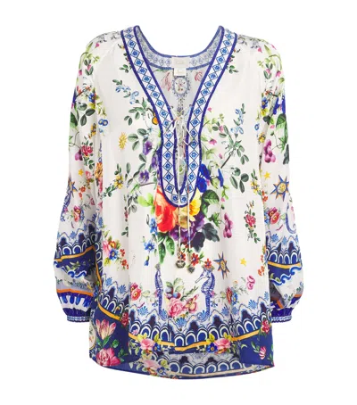 Camilla Silk Tiles Darls Blouse In Multi