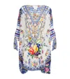 Camilla Silk Tiles Darls Short Kaftan In Blue