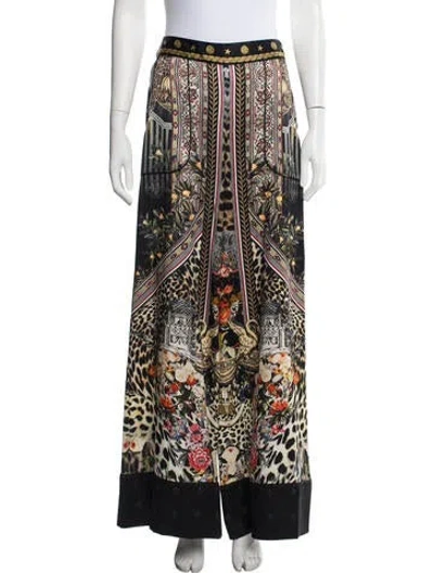 Pre-owned Camilla Silk Wide Leg Pants In Black