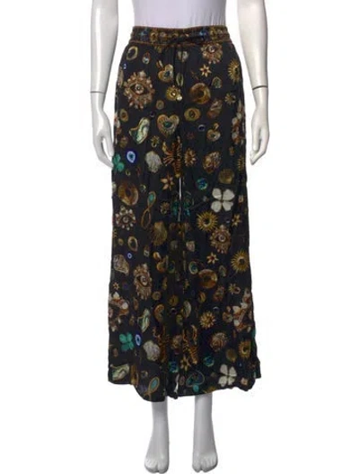 Pre-owned Camilla Silk Wide Leg Pants In Black