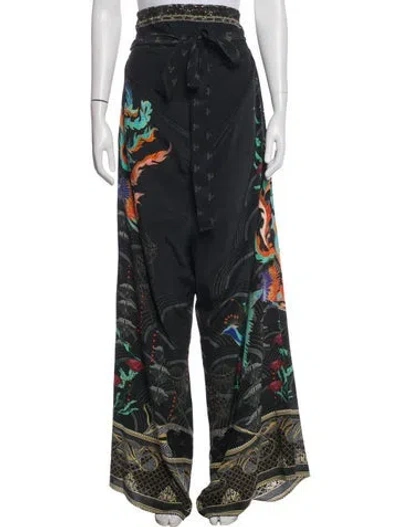 Pre-owned Camilla Silk Wide Leg Pants In Black