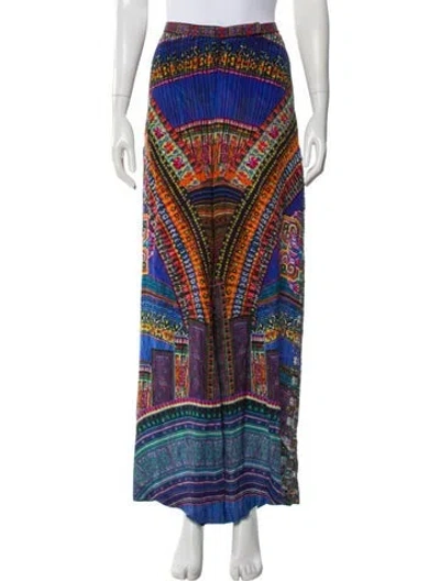 Pre-owned Camilla Silk Wide Leg Pants In Blue