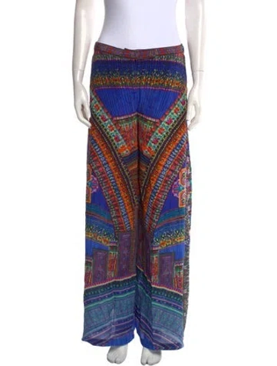 Pre-owned Camilla Silk Wide Leg Pants In Blue
