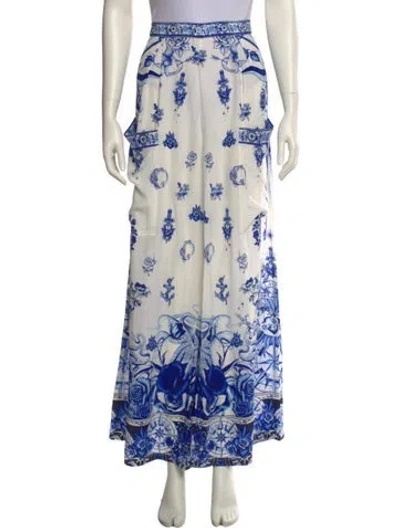 Pre-owned Camilla Silk Wide Leg Pants In Blue