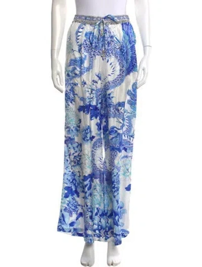 Pre-owned Camilla Silk Wide Leg Pants In Blue
