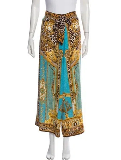 Pre-owned Camilla Silk Wide Leg Pants In Blue