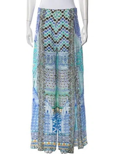 Pre-owned Camilla Silk Wide Leg Pants In Blue