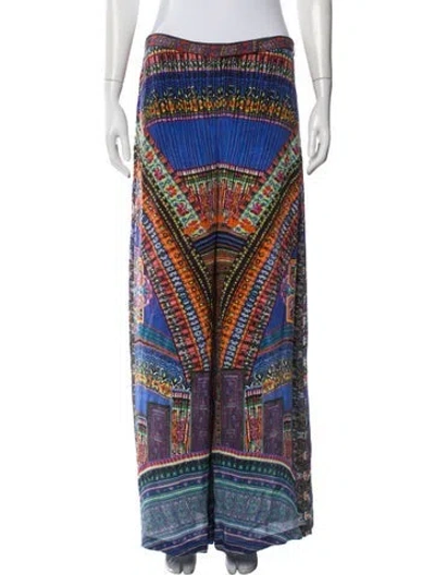 Pre-owned Camilla Silk Wide Leg Pants In Blue