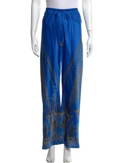 Pre-owned Camilla Silk Wide Leg Pants In Blue