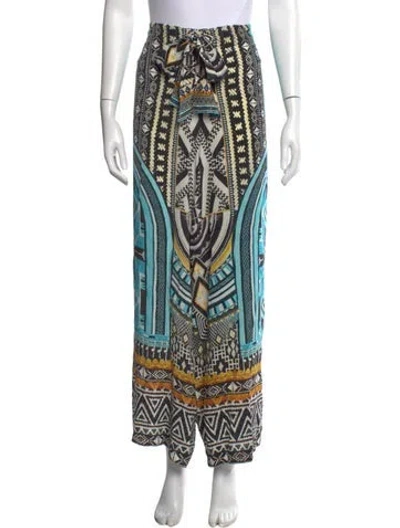 Pre-owned Camilla Silk Wide Leg Pants In Blue