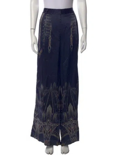 Pre-owned Camilla Silk Wide Leg Pants In Blue
