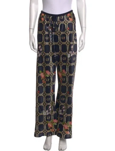 Pre-owned Camilla Silk Wide Leg Pants In Blue