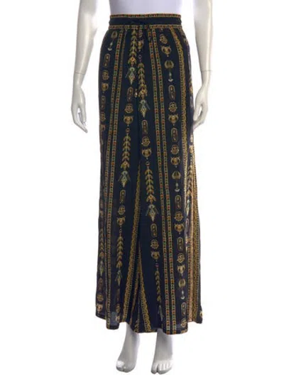 Pre-owned Camilla Silk Wide Leg Pants In Blue