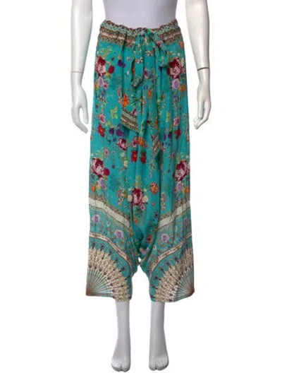 Pre-owned Camilla Silk Wide Leg Pants In Blue