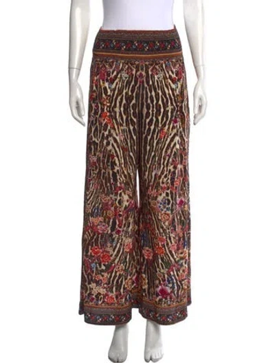 Pre-owned Camilla Silk Wide Leg Pants In Brown