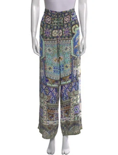 Pre-owned Camilla Silk Wide Leg Pants In Green