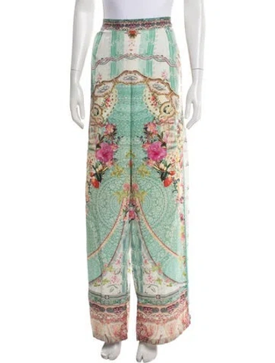 Pre-owned Camilla Silk Wide Leg Pants In Green